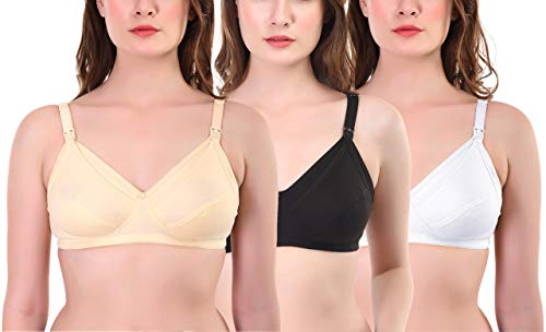 Image of Women's Cotton Non-Wired Maternity Bra (Pack of 3)