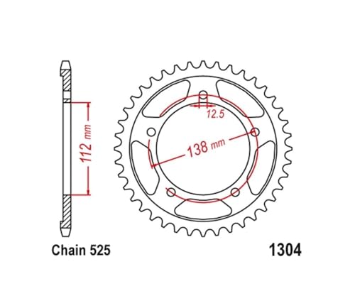 Kit pignons moto pas 525 anti-vibration pour CB600F et CBF600 - 3