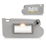 Right Passenger Side Sun Visor with Vanity Light for Nissan Altima Without Sunroof 2013 2014 2015 2016 2017 2018 Gray Sunvisor Replacement 96400-3TA2A