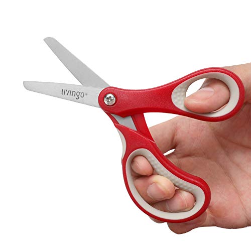 LIVINGO-5-Left-and-Right-Handed-Kids-Scissors-Safety-Blunt-Sharp-Stainless-Steel-Blade-Scissors-for-Children-School-Teacher-Use-Crafting-Cutting-Paper-3-Pack-Assorted-Colors