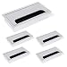 Produktbild Emuca - Kabeldurchführung Kabeldurchlass Eckig 160x80mm zum Einfügen am Schreibtisch, kabelorganisation für möbel, Aluminium silber eloxiert, Set aus 5