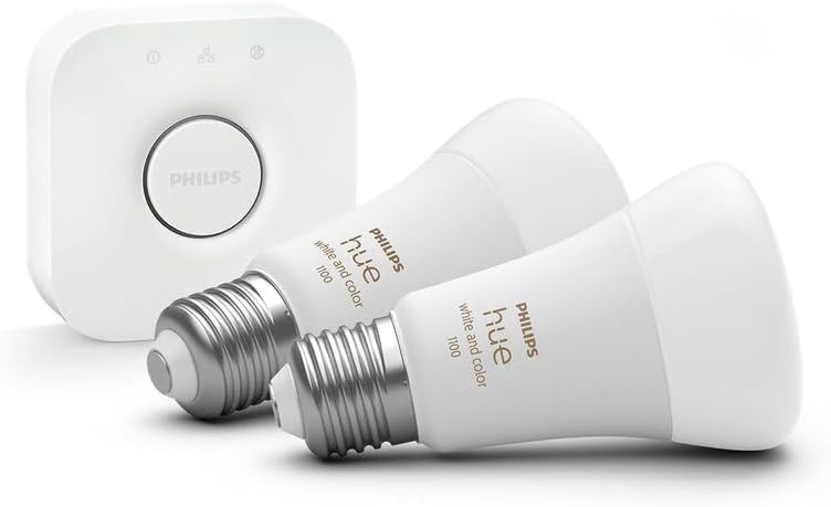 Philips HueWCA 9W E27 Renkli Akıllı Ampul 2'li Başlangıç Seti [Enerji Sınıfı F]