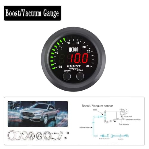 Zhsymx BTM-Y-CB-02-KIT Universal Turbo Boost/Vacuum Gauge Kit Includes Electronic Pressure Sensor Red Led Light Psi Meter thumb #8