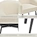 tectake® Lounge Sessel beige mit Polster, Wohnzimmer Möbel, Relaxsessel modern, skandi Loungesessel, Cocktailsessel Bouclé Plüsch Stoff, Armlehnstuhl mit Metallbeinen, Lesesessel Schlafzimmer