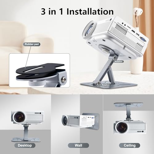 ZDSSY Mini Beamer Halterung,Projector Halterung mit 1/4 Zoll Schraubschnittstelle Projektorhalter(6mm),Multifunktional Silber Desktop Projector Ständer