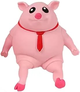 Durable Pig Shaped Squishy Toy - Soft Cartoon Pig Stress Relief Toy 3.5x3.5 Inches, Slow Rebound Texture Pink Animal Fidget , Perfect Unisex Gift for Birthday, All Holidays (Ages 15+)