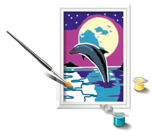 Ravensburger - CreArt Kids 8x12 cm - Numéro d'art - Clair de Lune - dès 7 Ans - Kit de Peinture par numéros - avec Peinture phosphorescente - 25578