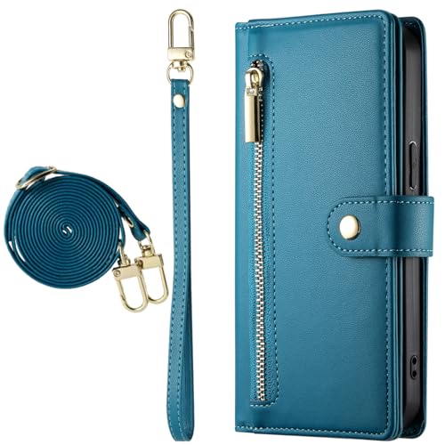 BAILI Cartera Funda para Motorola Moto G Play 2023, 9 Ranuras para Tarjetas, Bolsillo para Dinero con Cremallera para Motorola Moto G Play 2023 10