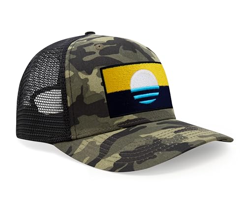 Image of International Tie City Hat for Men and Women, Adjustable Snapback Trucker Baseball Cap with Embroidered Patch