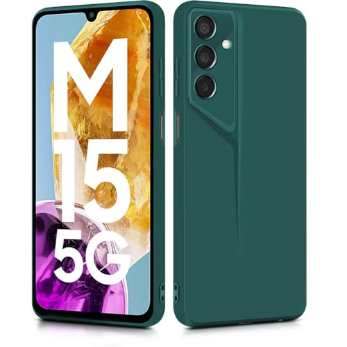 Image of WOW IMAGINE Back Cover for Samsung Galaxy M15 5G Prime Edition | M15 5G | F15 5G | Blade Series Thin Case with Lightweight Design | Camera Protection | Soft Matte Silicone Flexible Mobile Case - Green