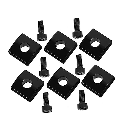 HYTROVE 2個セット 電気ギター弦ロック ロックナット ネジ 立つ フレット プーリー ケーブル ギター交換部品 エレキギターキャップ メタルナットブロック 鉄と亜鉛の合金 Black