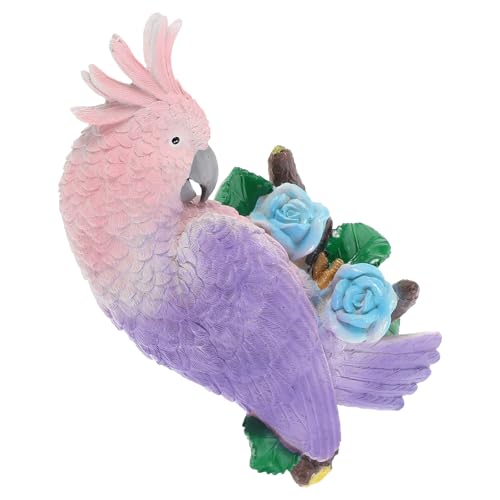 Angoily Künstliche Bunte Figur aus Kunstharz Gartendekoration für Balkon und Garten Wetterfeste Vogel Deko für Wohnräume und Miniaturlandschaften