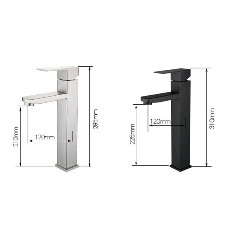 Grifo para Lavabo de baño, Color Negro Mate, Grifo de Agua fría y Caliente, mezcladores de baño montados en la Cubierta, Grifo de un Solo Orificio, Grifo para Lavabo de Cocina (4)