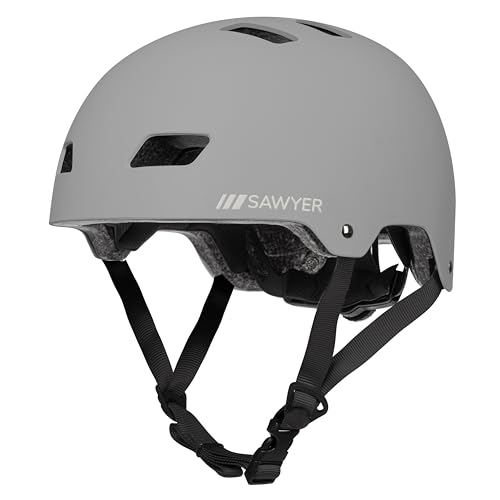 Sawyer Bikes - Casco Deportivo Ajustable (Gris, M)