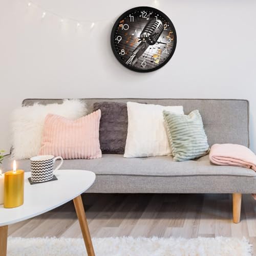 Horloges murales rondes de 25,4 cm avec notes de musique pour salon - 6