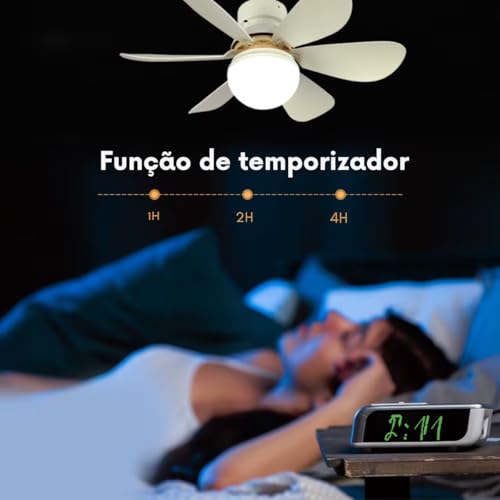 Ventilador Teto Lâmpada 40w Led E27 Ajustável Bivolt