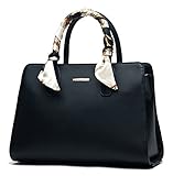 Reißverschluss Longzibog Dual verstellbare Schultergurte und Hängeschlaufenband Mode Simple Style Fashion Tote Top Handle Schulter Umhängetasche Satchel Schwarz