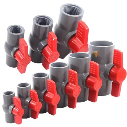 Vanne à bille grise en PVC, filetage 1/2 à 2, for irrigation de jardin, aquarium et réservoir d'eau.(Female 2 inch)