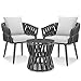 tectake® Gartenmöbel-Set Lugano Rope-Design, Aluminiumgestell, Tisch 2 Stühle, Dicke Sitzpolster, Gartenlounge, Loungemöbel, Gartensitzgruppe, Outdoor Lounge Set, Terrassenmöbel, Balkonmöbel