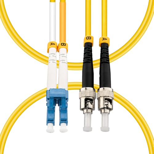 Image of Hamadap ST to LC Fiber Optic Cable, Single Mode Duplex OS1 Fiber Patch Cord