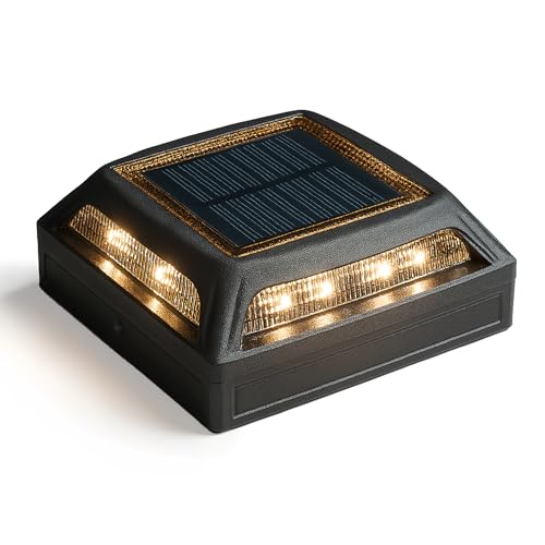 Classy Caps Muskoka Universal Solar Light, SLD505B, Warm and Cool Light Modes, Fits 3.5x3.5 & 4x4 Posts, Black Aluminum, Solar-Powered, Auto On, Durable Design, Ideal for Posts, Paths, Gardens