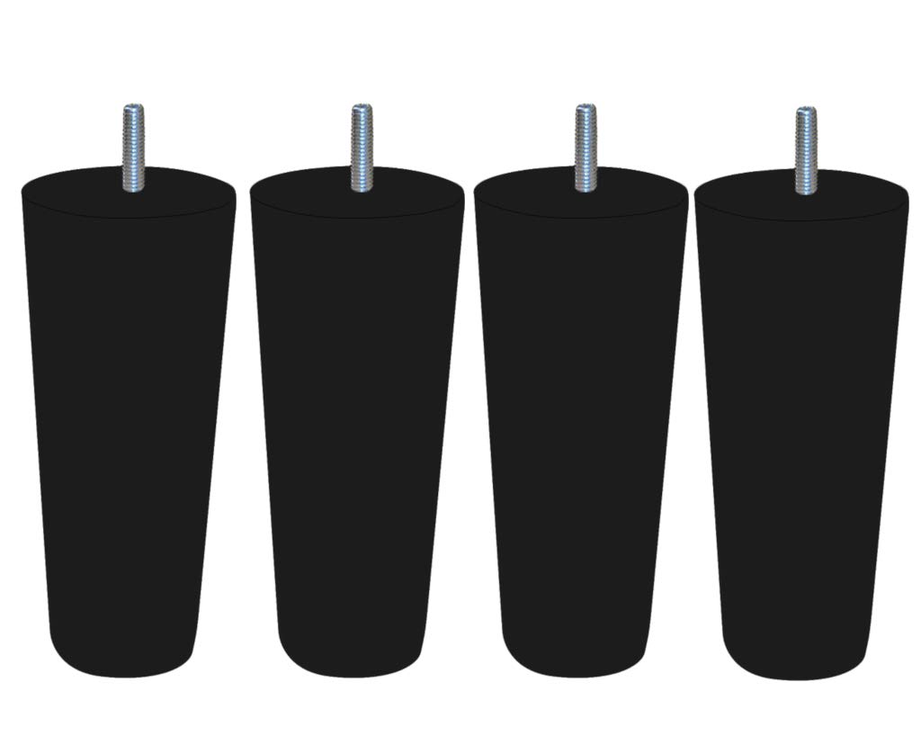 Margot - Cottage Conical Base Wood, 7.5 x 7.5 x 20 cm Pack of 4, Wood, black, 7,5 x 7,5 x 20 cm
