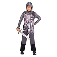 amscan 9904110 Boys Gallant Knight Book Week Fancy Dress Costume,Grey A,ge 8-10 Years