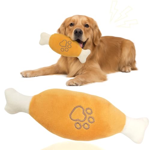 DIFLAX Giocattolo per Cani a Formato Pollo Sonoro, Peluche per Cani, Antistress, Gioco Interattivo per Cani Piccoli e Medi, Indistruttibile Giochi Cane Interattivi