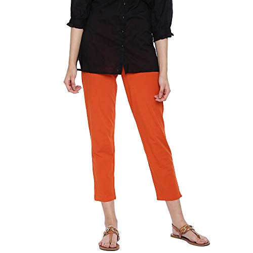 Image of GO COLORS Cotton Stretch Kurti Pants Full Length for Women | Breathable, Mid Rise, Tall