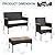 JAMFLY Patio Furniture Set 4 Piece Conversation Set Outdoor Wicker Rattan Chairs Backyard Pool Garden Porch Balcony Patio Loveseat with Cushions and Table, Black/Beige