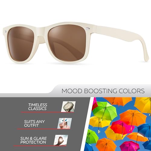 Image of Retro Rewind Polarized Sunglasses for Women Men - UV400 Classic Square Vintage Shades Trendy Unisex Sun Glasses
