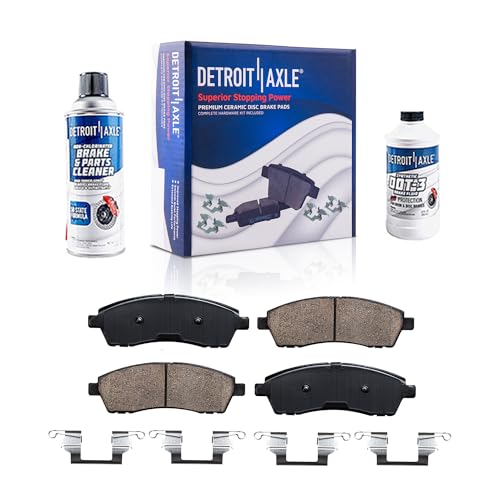 Image of Detroit Axle - Rear Brake Pads for 2000-2005 Ford Excursion 1999-2004 Ford F-250 F-350 Super Duty Ceramic Brake Pads w /Hardware 2001 2002 2003 Replacement