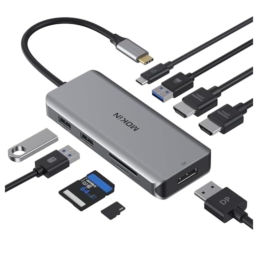 Docking Station, USB C Adapter Dual HDMI, 9 in 1 Triple Display Multiport Adapter Dongle with 2 HDMI 4K, DisplayPort, 3 USB, 100W PD, SD/TF Card Reader for MacBook Pro Air Type C Laptops