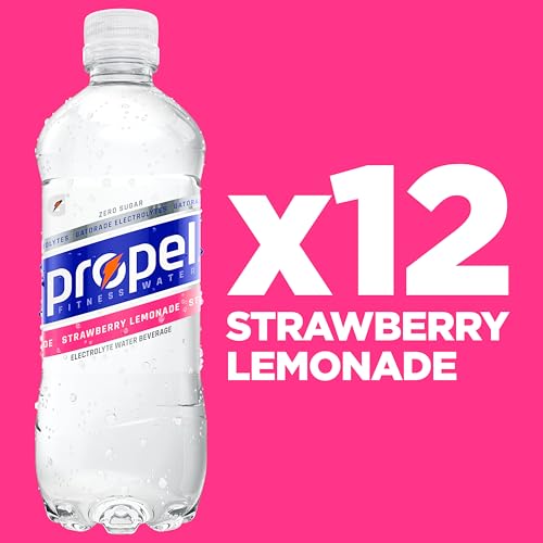 Propel Electrolyte Enhanced Water Sports Drink, Strawberry Lemonade Flavored Water, Zero Calorie & Zero Sugar Hydration with Electrolytes and Vitamins C & E, 16.9 fl oz Water Bottles (12 Pack) - Thumbnail 3