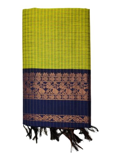 Image of Pure Kalyani Cotton Saree | Zari Border & Blouse Piece - Lata Gadwal Design | Traditional Saree