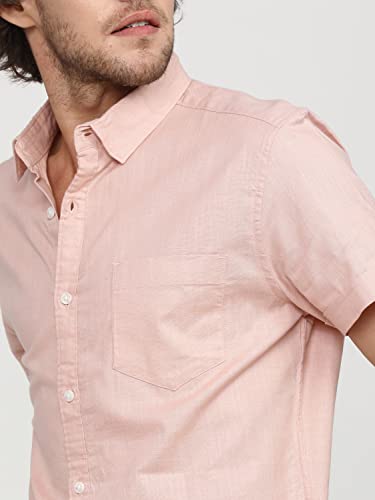 Image of Ketch Men's Cotton Slim Fit Solid Half Sleeve Shirt