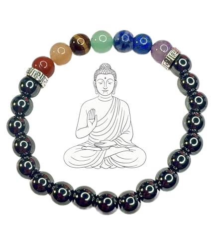 Générique Cadeau - Magneti-sens Bracelet 7 Chakras avec Hématite – Équilibre Énergétique, Ancrage & Protection | Pierres Naturelles – Méditation &...