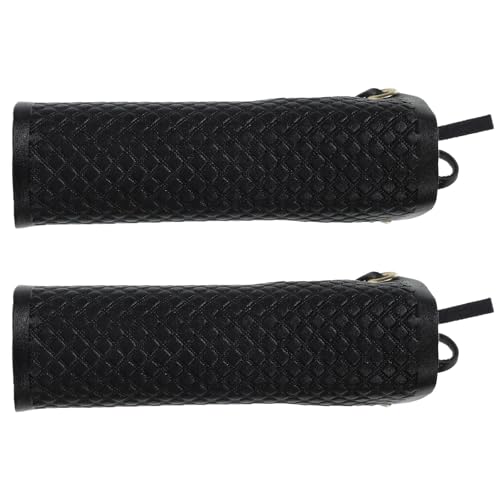 Funda para puños de moto retro en piel negra ideal para rutas de fin de semana