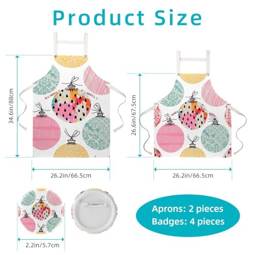 Tablier de cuisine lot de 2 réglable multicolore Noël - 2