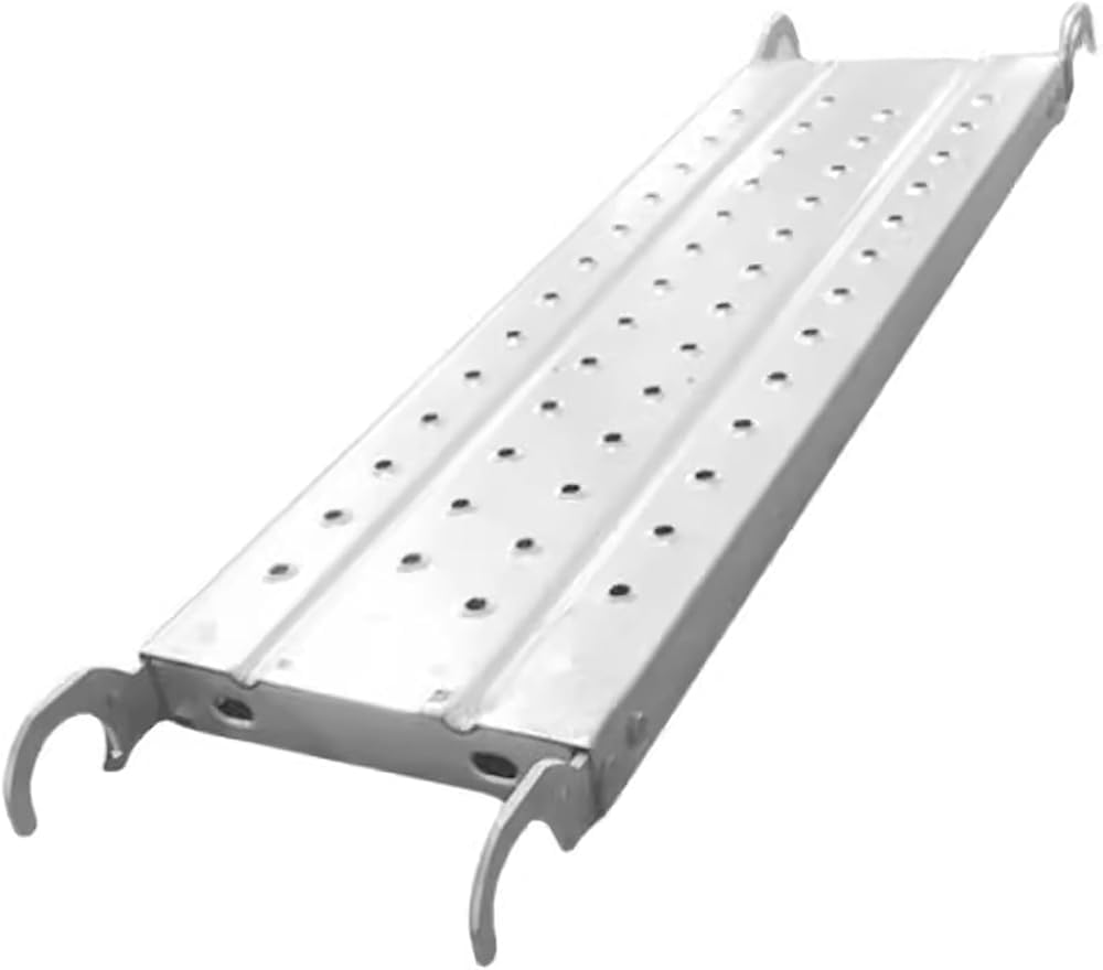 Piattaforma antiscivolo resistente per scale e ponteggi, tavola da lavoro in acciaio con superficie antiscivolo per la massima sicurezza e stabilità nelle attività di costruzione e manutenzione