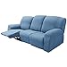 Élastique 3 Places Housse De Fauteuil Inclinable, avec Poche Latérale 6 Pièce Housse Fauteuil Relax Electrique, Élastique Jacquard Treillis Tissu Couvre pour Protege De Meubles-bleu-8-Pièce