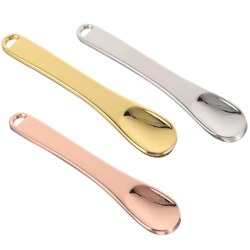 CHICAMPERA Mini Espátulas Cosméticas de Aleación de Aluminio 3piezas para Crema Facial, Prácticas y Fáciles de Limpiar, Ideales para Uso en Viaje y Salón de Belleza