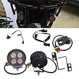 Fsdatongdazi Motorcycle LED Auxiliary Light Kit with Connector Mount Brackets Wire Harness Compatible with Honda Transalp XL750 (2023 - Current) (24W (Day white))