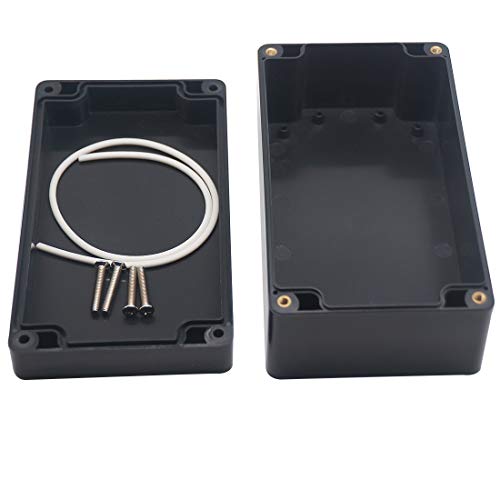 LuSumtly Project Box IP65 Waterproof Dustproof Junction Boxes ABS Plastic DIY Electronic Case, Indoor & Outdoor Electrical Box Power Cord Enclosure Black 6.22 x 3.54 x 2.36 inch (158x90x60mm)