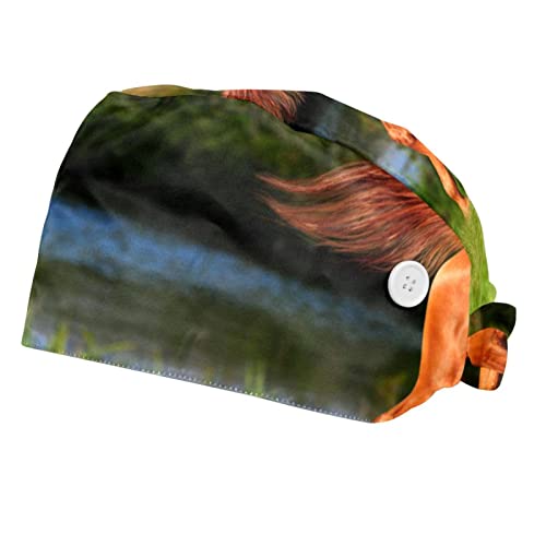 Casquettes de travail ajustables JDEZ motif cheval brun