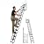 Metal Telescoping Step Ladder with 2 Handrails and Pull-Down System Folding Ladder Extension Loft Stair Load Capacity 660Lbs for (3.2m)