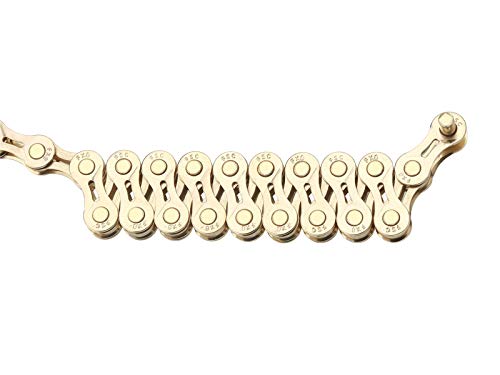 ZHIQIU FSC 6,7,8 Speed 116L Bicycle Chains, Silver,Gold (1/2x3/32-Inch) (Gold Hollow)