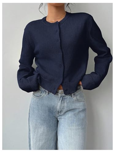 Image of SOLY HUX Women's Button Down Cropped Lightweight Cardigan Sweater Cute Fall Fashion 2026