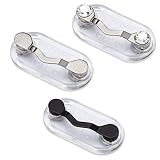 Readerest Magnetic Holders for Glasses, Magnet Pin, 2 Styles (2x Stainless Steel & Classic Black), E