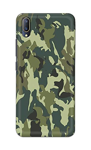 Image of Printed Hard Back Cover Case for Vivo V11 Pro Back Cover (Green Army Camouflage) -1803